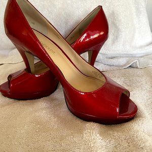 Candy Apple Red Patent Leather Peep Toe